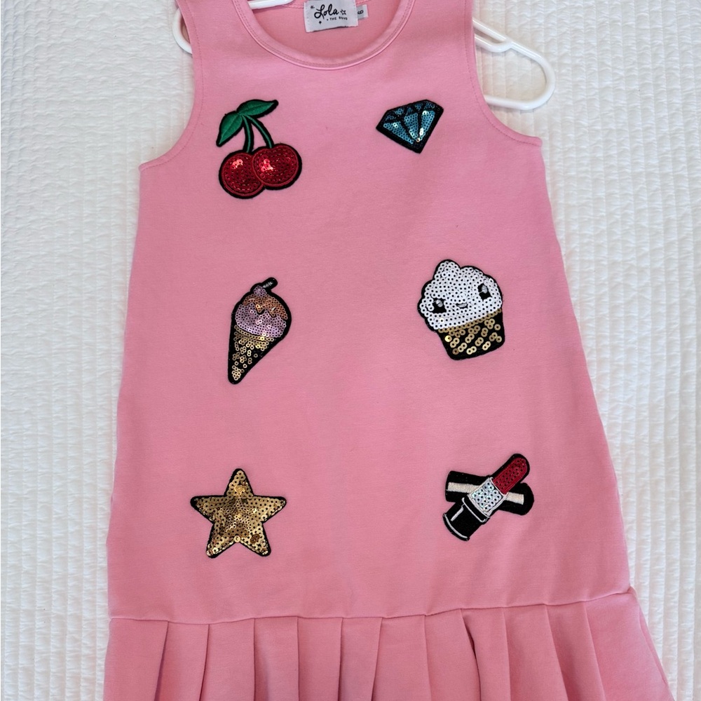 Lola & the Boys Pink Sleeveless Sheath Dress with Sequin Embellishments